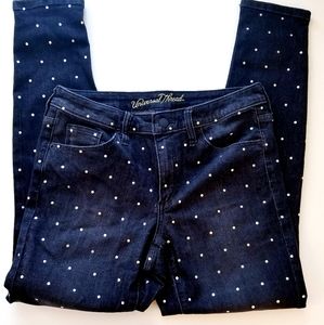 Universal Thread Mid Rise Skinny Jean Silver Dots